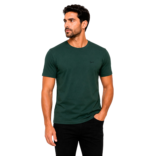 Camiseta Ogochi OG Algodão Slim Masculina Verde Escuro