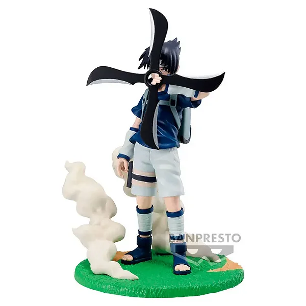 UCHIHA SASUKE KID COM FUUMA SHURIKEN NARUTO CLÁSSICO MEMORABLE SAGA BANPRESTO 100% ORIGINAL