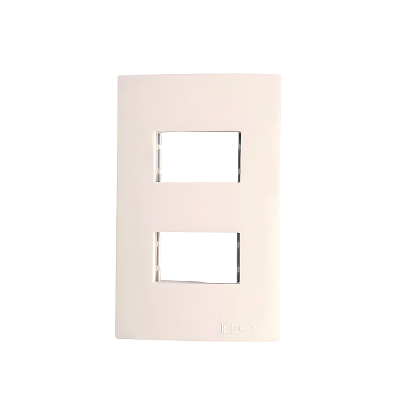 Placa 4x2 – 2 Postos Retangulares Distanciados – Branco