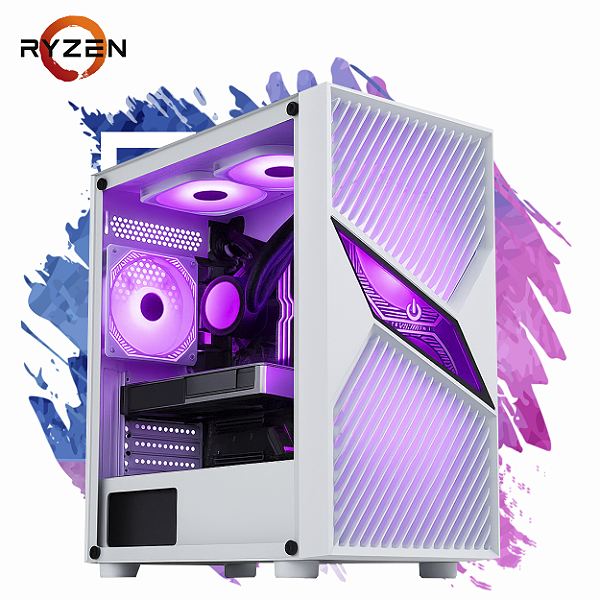 PC Gamer Voll, AMD Ryzen 5 5500, Radeon RX 570 8gb, 16gb DDR4, SSD 512gb Nvme, 600w 80 Plus