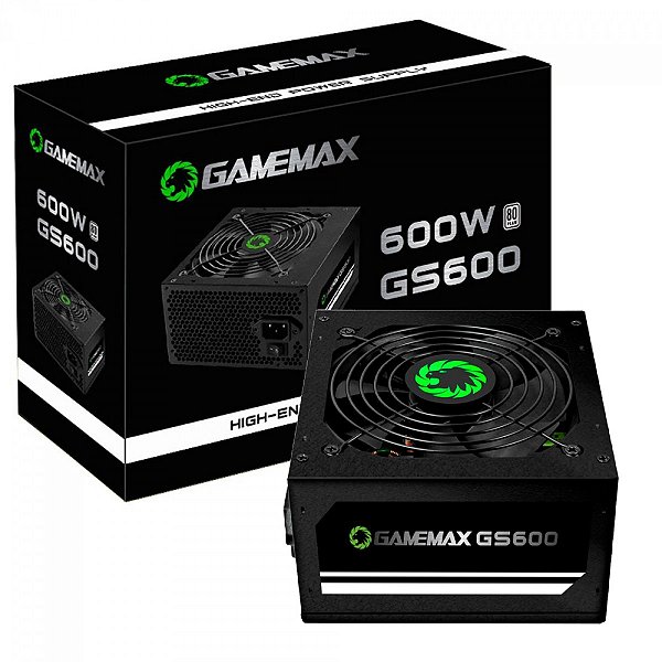 Fonte De Alimentação Gamemax 600w 80 Plus White GS600