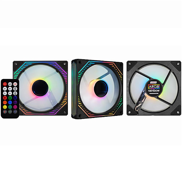 Kit Cooler K-mex ARGB Aaua Infinity3d 3 Coolers 120 Mm Com Controladora