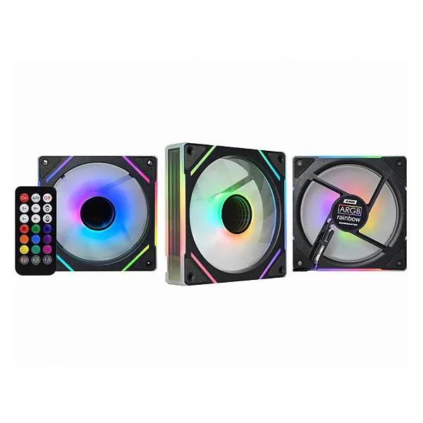 KIT COOLER KMEX ARGB AAVA INFINITY NAZCA 3 COOLERS 120 MM COM CONTROLADORA
