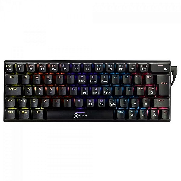 Teclado Mecânico Gamer Kalkan Loki 60%, Rainbow, Switch Kalkan YH Brown, ABNT2, Preto, KLK00015