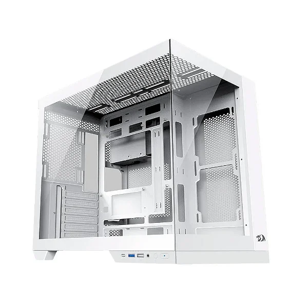 Gabinete Gamer Redragon Wideload Pro, Mid Tower, Vidro Temperado, ATX, White, Sem Fonte, Sem Fan, CA-604W-PRO