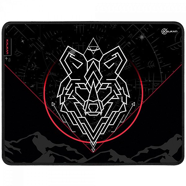 MousePad Gamer Kalkan Lupus L, Extra Grande, 500x400mm, Preto, KLK065
