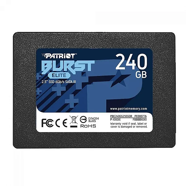 SSD Patriot Burst Elite, 240GB, SATA III, Leitura 450MB/s, Gravação 320MB/s, 2.5 Polegadas - PBE240GS25SSDR