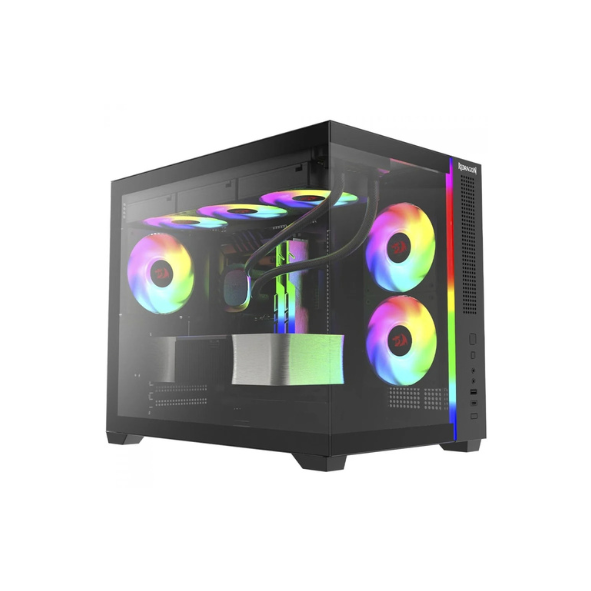 Gabinete Gamer Redragon Wideload Mini Lite, RGB, Mid Tower, Vidro Temperado, Matx, Sem Fan, Preto, Ca-611b