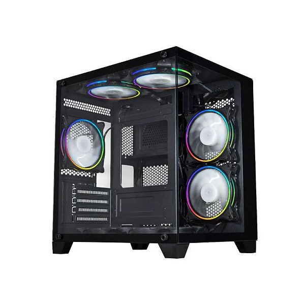 Gabinete Gamer K-mex Aquário Micro Iii Gc-0305 - Usb 3.2 - M-atx - Preto - Cg0305rh001cb0x