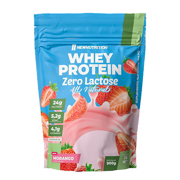 Whey Protein All Natural 900g Zero Lactose Fonte de Proteína Pura