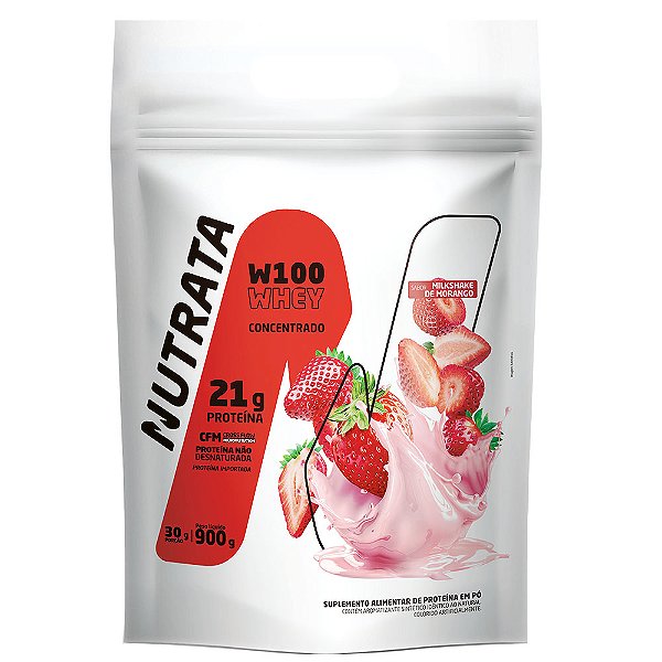 W100 Whey Protein Concentrado Nutrata 900g Refil