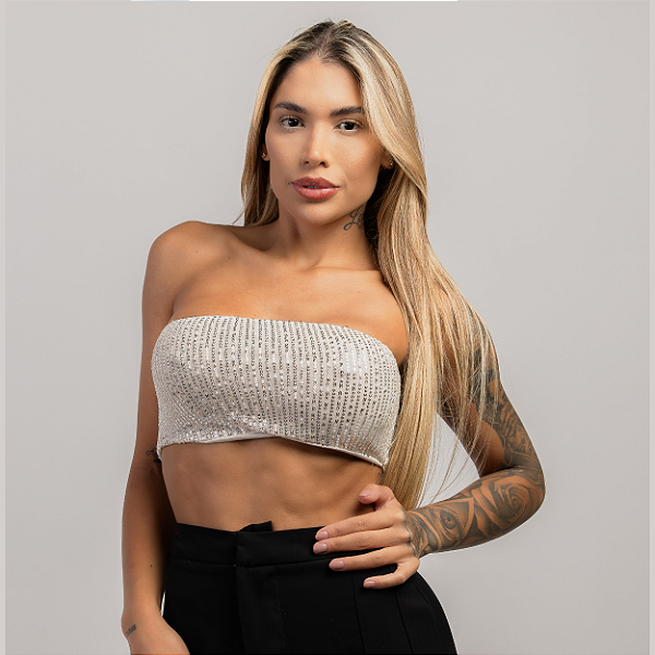 TOP FAIXA PAETÊ DOURADO