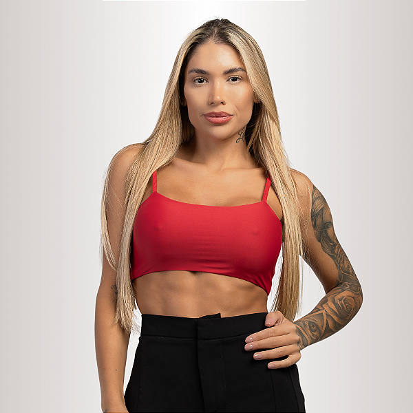 TOP CURTO COM ALÇA VERMELHO