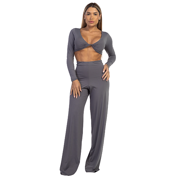 CONJUNTO BABI PANTALONA CINZA