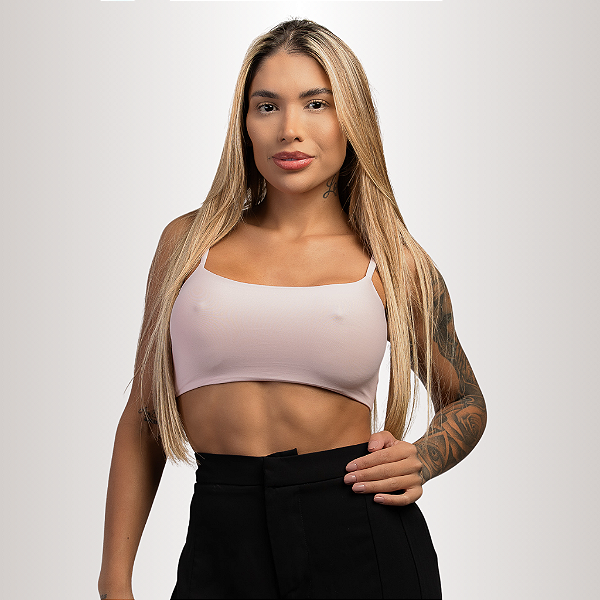 TOP CURTO COM ALÇA ROSA BEBÊ