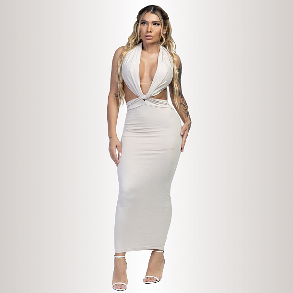 VESTIDO SIENNA MIDI NUDE