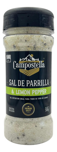 Sal De Parrilla E Lemon Pepper P/ Churrasco 500g Campostella