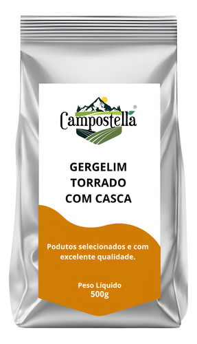 Gergelim Torrado Com Casca 500g Premium Campostella