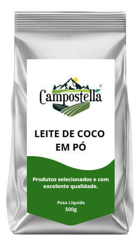 Leite De Coco Em Pó 500g Puro Campostella Premium
