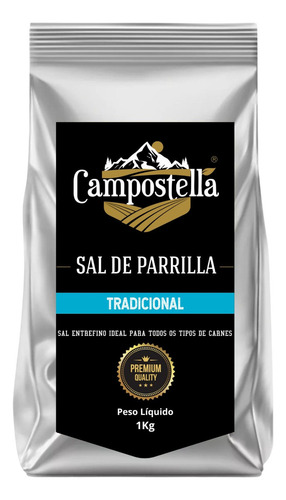 Sal De Parrilla Campostella 1kg Premium Para Churrasco