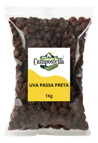 Uva Passa Preta 1kg Premium Campostella