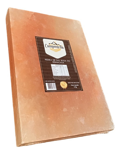Pedra De Sal Rosa Himalaia 20x30x4cm P/churrasco Campostella