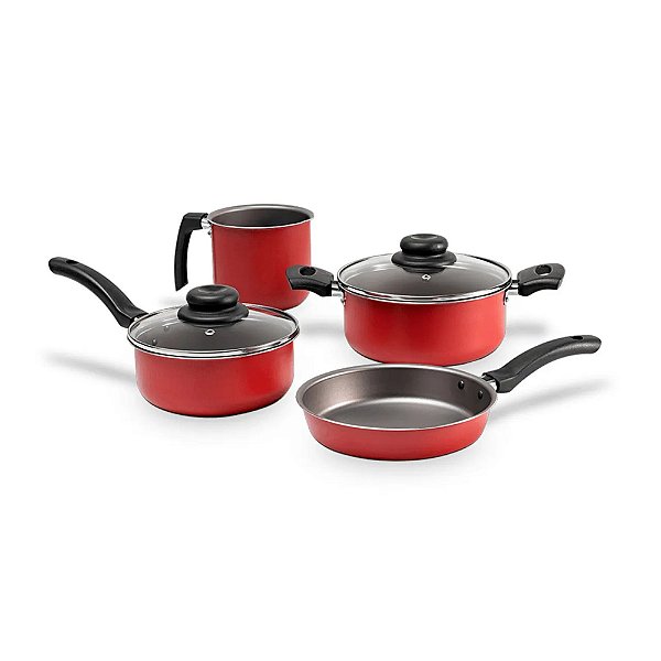 Jogo De Panelas Antiaderente Pro-flon 4 Peças Anis - Brinox