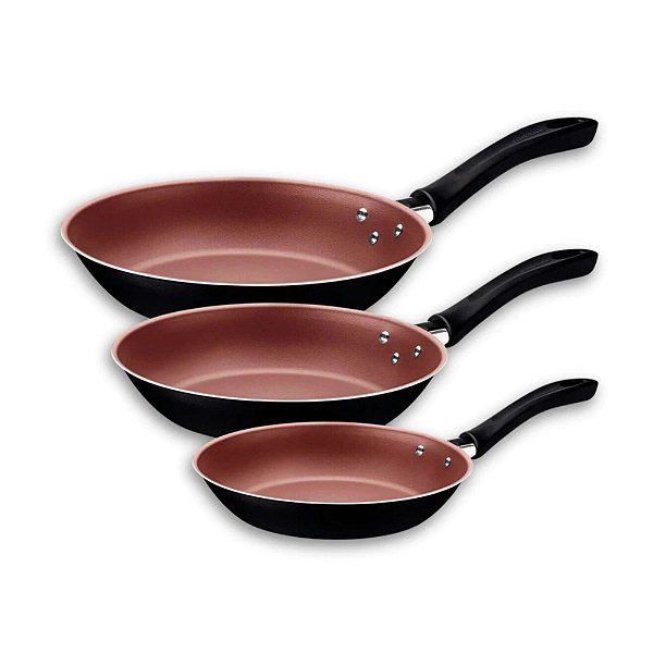 Jogo De Frigideiras 3 Peças Linz Antiaderente - Tramontina