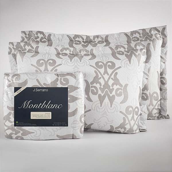 Kit Colcha Montblanc  - Casal/Queem - Cinza Claro - Imperial