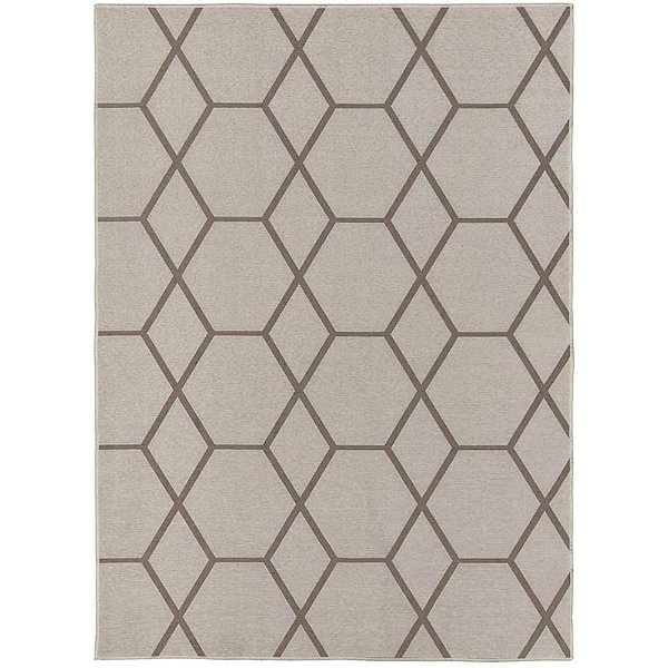 Tapete Sala / Quarto Funcional Hexagonal Areia 60 - 150x200 Cm - J. Serrano