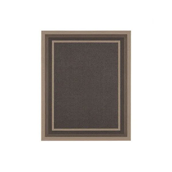 Tapete Sala / Quarto EcoNature Moldura - 100x150 - Bege/Chumbo 77 - J. Serrano