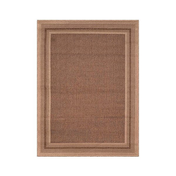 Tapete para Sala / Quarto Sisal Eco-nature Moldura 87 Bege-marrom 2,50x3,00m - J Serrano