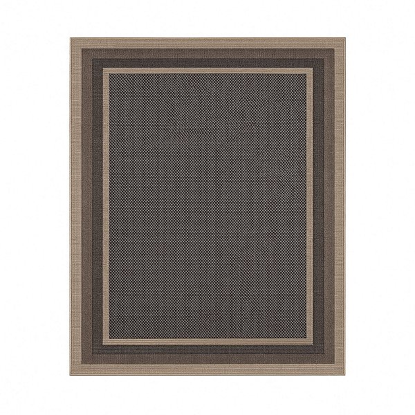 Tapete Sala / Quarto Luxo 300x400 Antiderrapante Desenho Do Tecido Moldura Bege/chumbo