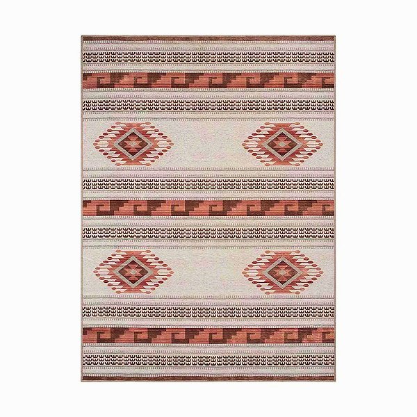 Tapete Funcional Geométrico Asteca Sala / Quarto - 100 X 150 Cm - Moderno J. Serrano