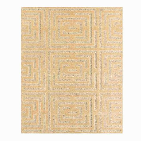 Tapete Para Sala / Quarto - Felpudo - 300 X 400 Cm - Realce Eden - Cor Areia 60