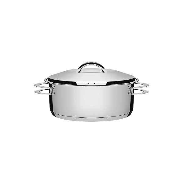 Caçarola Solar Rasa em Aço Inox Fundo Triplo com Tampa e Alças - Diametro 20 cm - 2,9 L - Tramontina