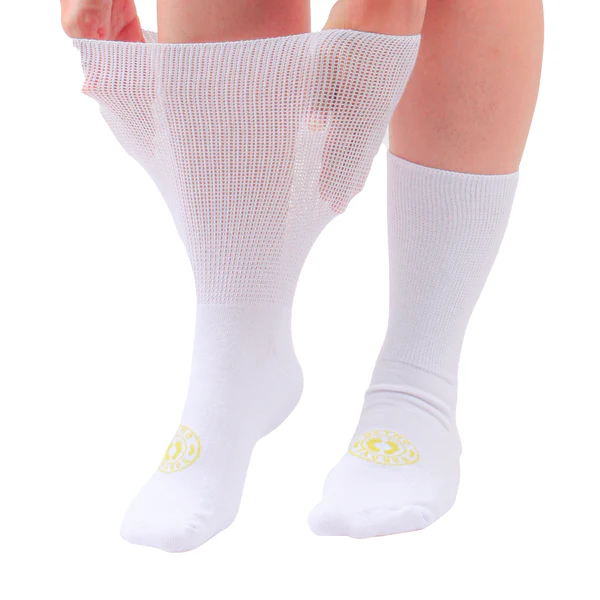 MEIA ORTOPÉDICA EXTRA LARGA PARA EDEMAS E OBESOS - SOLUÇÃO PLUS SIZE ORTHO PAUHER BRANCO M