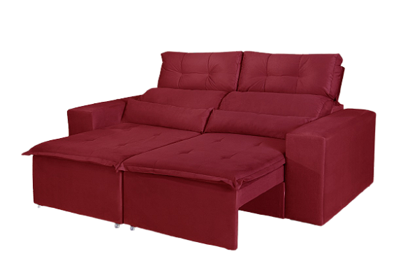 SOFA RETRATIL 1.95 BEATRIZ - TEC VERMELHO