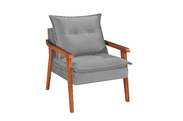 POLTRONA MUNIQUE - TEC LINHO CINZA 1008 - EVIDENCE