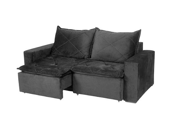 SOFA RETR DUBAI 184CM - LISO CINZA - AREZZO