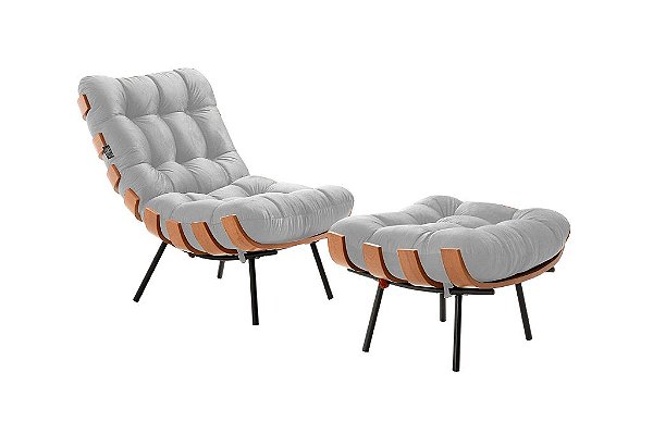 POLTRONA FLORENCA - TEC LINHO CINZA/1008 - EVIDENCE