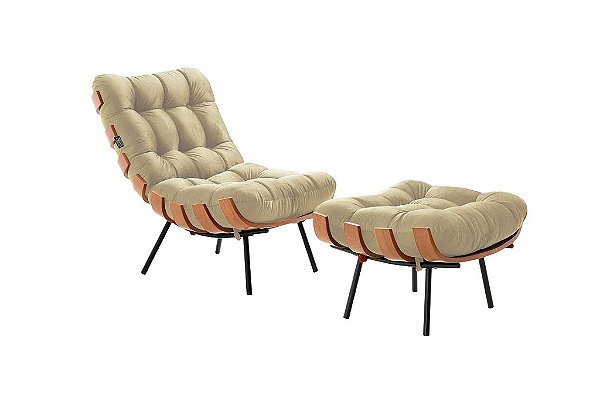 POLTRONA FLORENCA - TEC LINHO BEGE/1006 - EVIDENCE