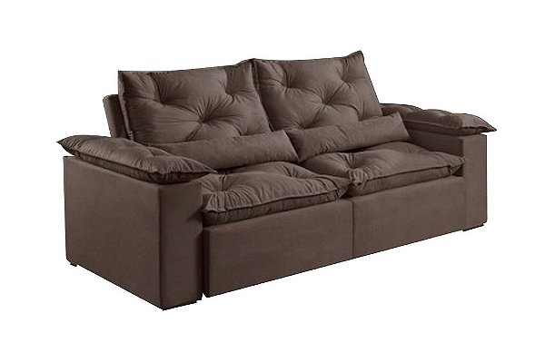 SOFA RETR GRECIA 195 - VEL MARROM - ESTOFAMART