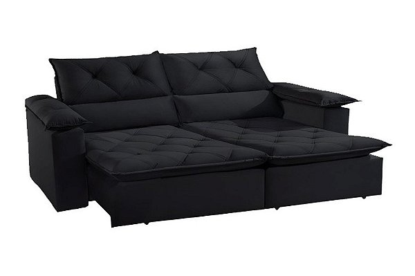 SOFA RETR SF.2390 IRON 180 - VEL PRETO/12122 - INNOVE
