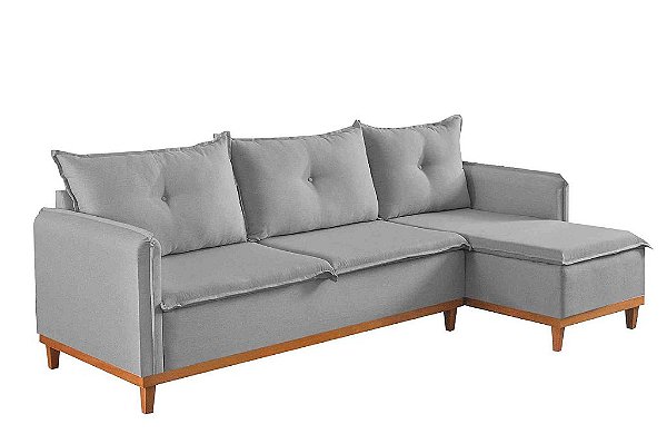 SOFA CHAISE ORLANDO LINHO CINZA/27 - BOARETO