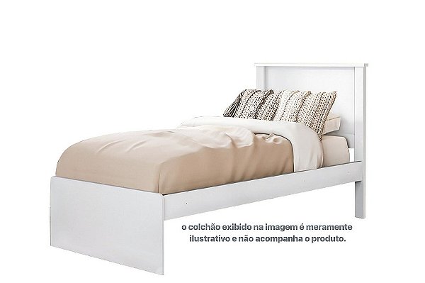 CAMA BARCELONA SOLTEIRO BRANCO - TEBARROT