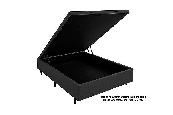 BOX BAU SIMPLES 30CM QUEEN PRETO - ALTO NIVEL