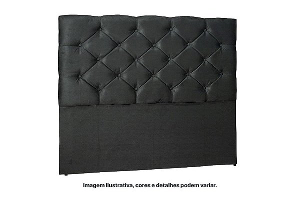 CABECEIRA BONY 158 QUEEN VEL PRETO - CRONOS ESTOF