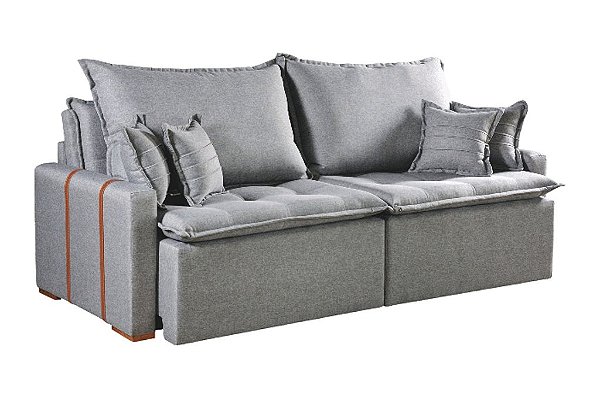 SOFA RETR S/CX ORFEU 220CM LINHO CINZA/B02 - NOBLY