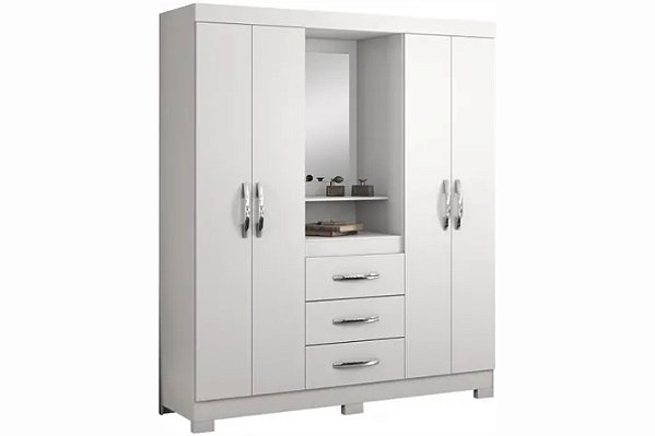 ROUPEIRO CAPELINHA 4PTS 3GAV COM ESPELHO - COR BR/RS/BR